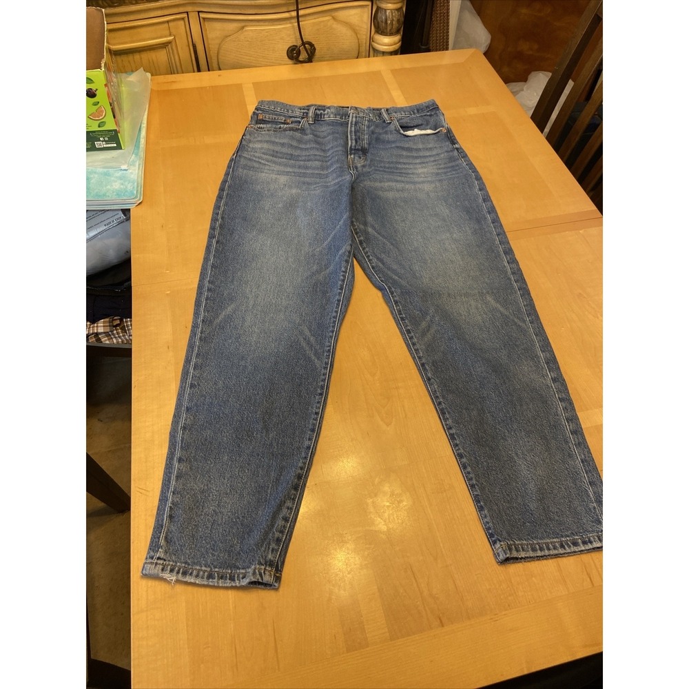 Lucky Brand Jeans Drew Mom High Rise Tapered 14‎ 32R  Womens Blue Inseam 28